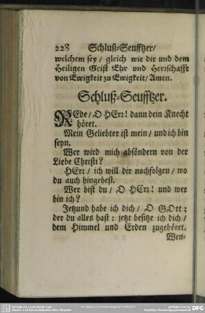Schluß-Seufftzer