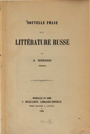 Nouvelle phase de la littérature russe