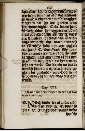 Cap. VII. Ofmen hier Godt mach lieven uyt alle onse crachten