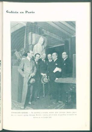 Galicia en París : Exposición Bonome. - [Retrato de grupo con Manolo Quiroga y Santiago Bonome]