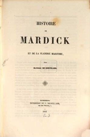 Histoire de Mardick : et de la Flandre maritime