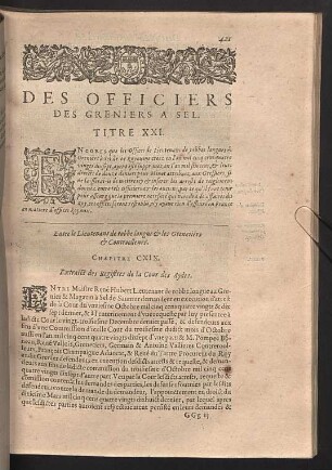 Des officiers des greniers a sel. Titre XXI.
