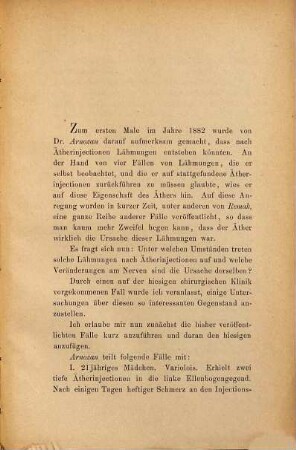 Über Lähmungen nach Ätherinjektionen