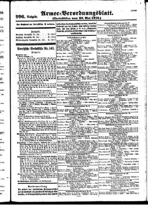 996. Ausgabe. Samstag, 27. Mai 1916