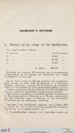 A. Uittreksel uit het verslag van den Hoofddirecteur