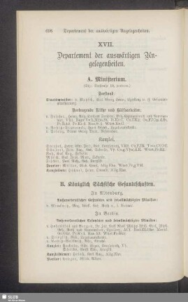 XVII. Departement der auswärtigen Angelegenheiten