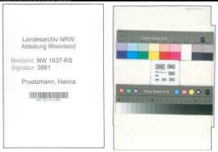 Entnazifizierung Hanna Pruetzmann , geb. 11.03.1899 (Musiklehrerin)