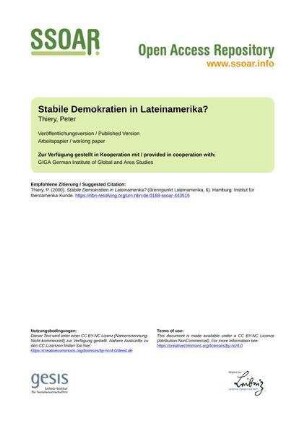 Stabile Demokratien in Lateinamerika?