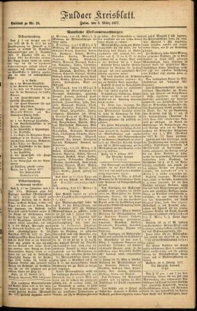 Zweite Ausgabe vom Samstag, den 03. März 1877.