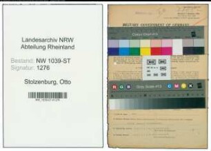 Entnazifizierung Otto Stolzenburg , geb. 04.02.1920 ()