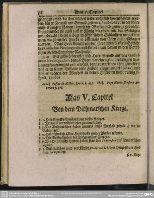 Das V. Capitel. Von dem Dithmarschen Kriege