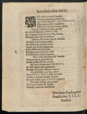 Iuvenibus tribus lectiss.