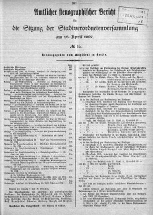 No 15, 18. April 1907
