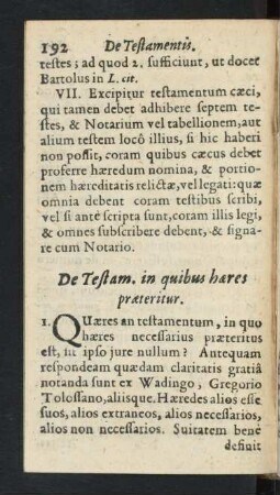 De Testam, in quibus haeres praeteritur