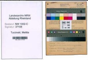 Entnazifizierung Melitta Turzinski, geb. 24.07.1888 (Kauffrau)