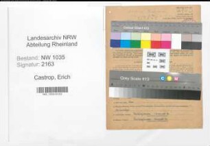 Entnazifizierung Erich Castrop , geb. 22.10.1899 (Angestellter)