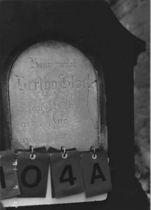 Grabstein 104 [Hahn S. 38 Grab-Nr. 1506]: Grabstein 104A [Hahn S. 38 Grab-Nr. 1506]