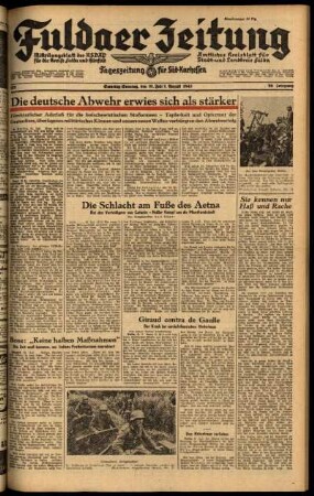 Ausgabe vom Sonntag, den 01. August 1943.
