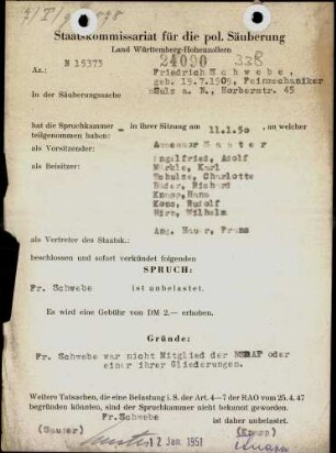 Schwebe, Friedrich