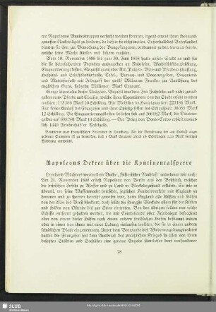 Napoleons Dekret über die Kontinentalsperre