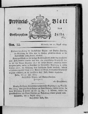 Num. 32, Ausgabe vom 11. August 1819