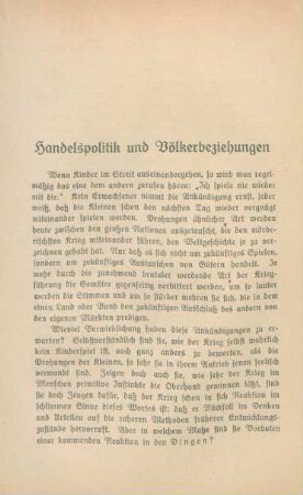 Handelspolitik und Völkerbeziehungen