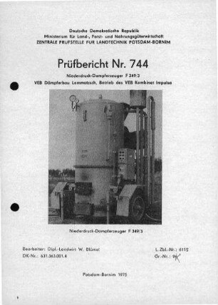 Niederdruck-Dampferzeuger F 349/3