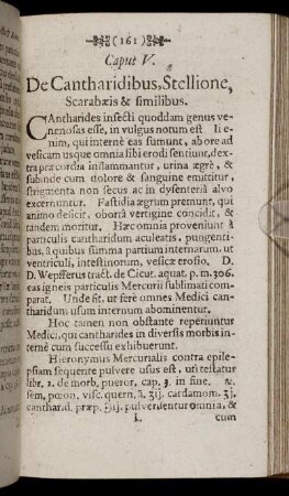 Caput V. De Cantharidibus, Stellione, Scarabæis & similibus.