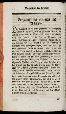 Verhältniß der Religion und Philosophie.