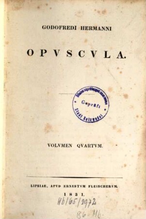 Godofredi Hermanni Opvscvla, 4