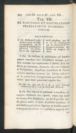Tit. VII. De Electione Et Postulatione Praelatorum Evangelicorum