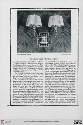 Dreissig oder fünfzig Jahre?