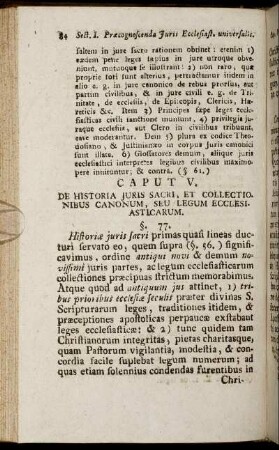 Caput V. De Historia Juris Sacri, Et Collectionibus Canonum, ...