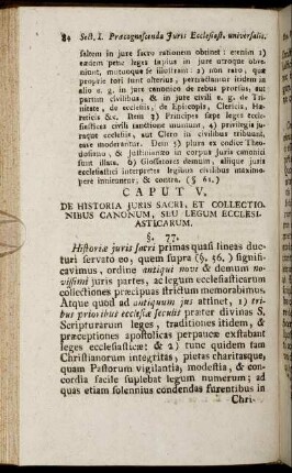 Caput V. De Historia Juris Sacri, Et Collectionibus Canonum, ...