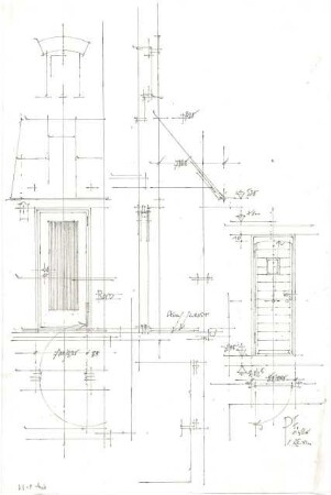 Döllgast, Hans; Pfändhausen (Bayern); Kath. Pfarrkirche - Grundriss; Ansicht; Schnitt