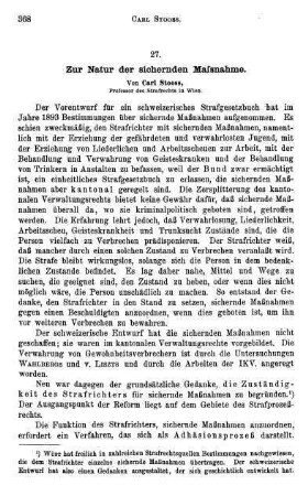 368-374, Zur Natur der sichernden Maſsnahme