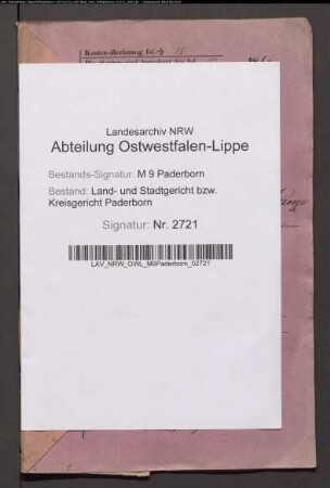 Erblasser: Lange, Johann; Erblasser: Lange, Elisabeth, geb. Sauerland: