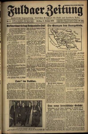 Erste Ausgabe vom Freitag, den 11. Januar 1935.