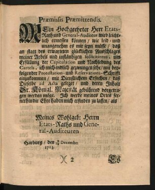 Praemissis Praemittendis.