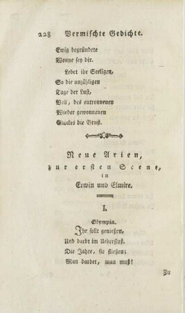 Neue Arien, zur ersten Scene in Erwin und Elmire