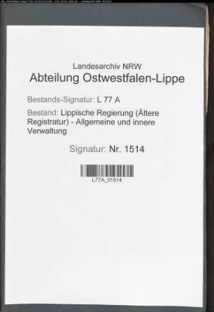 Anstellung des Regierungsassessors Dr. jur. Dreves