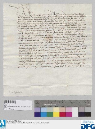 Markgraf Johann von Brandenburg macht Friede zwischen der Stadt Nürnberg und Hannsen Halpwachsen.