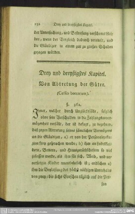 Drey und dreyßigstes Kapitel. Von Abtretung der Güter. (Cessio bonorum)