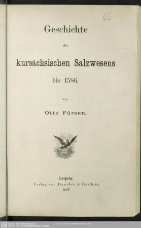 Geschichte des kursächsischen Salzwesens bis 1586