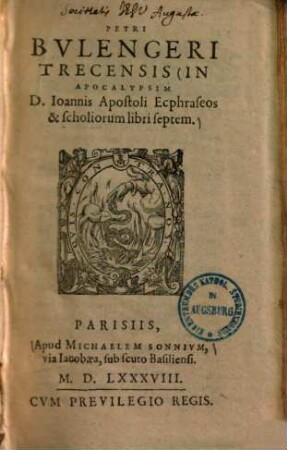 In apocalypsim D. Joannis apostoli ecphraseos et scholiorum libri septem