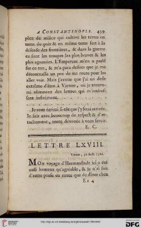 Lettre LXVIII