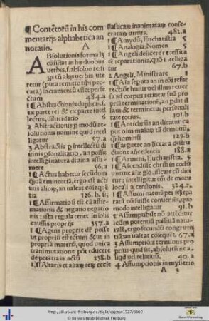Contentorum in his commentarijs alphabetica annotatio