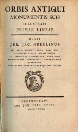 Orbis Antiqui Monumentis Suis Illustrati Primae Lineae