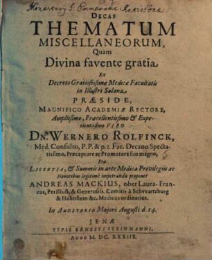 Decas Thematum Miscellaneorum
