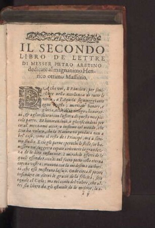 Il Secondo. Libro de Lettre